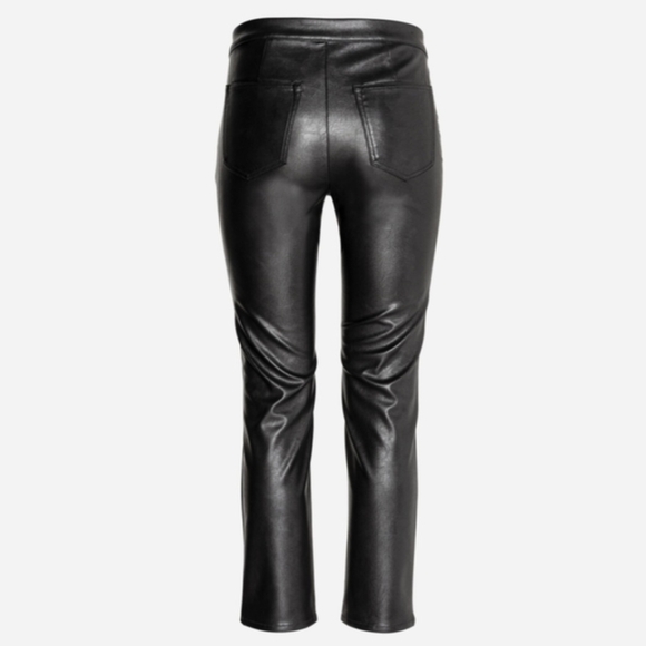 H\&M Divided Faux Leather Pants Black Size 8 Skinny Zipper - Picture 2 of 5